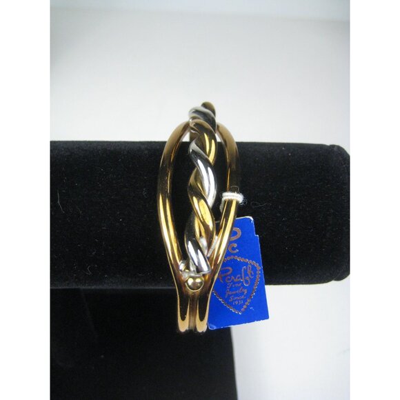 Pcraft Jewelry Gold Tone Silver Tone Twisted Cuff Bracelet Tag Two Tone - Picture 7 of 7